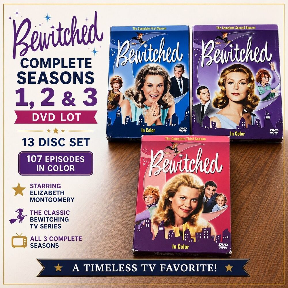 Bewitched Complete Seasons 1 2 & 3 DVD Lot 13 Disc 107 Episodes Elizabeth Montgo